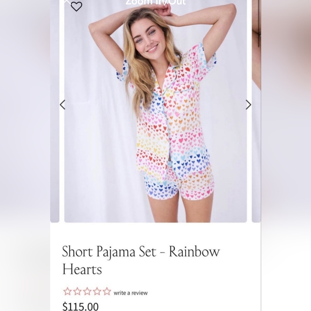 Stripe & Stare Rainbow Hearts Short Pajamas